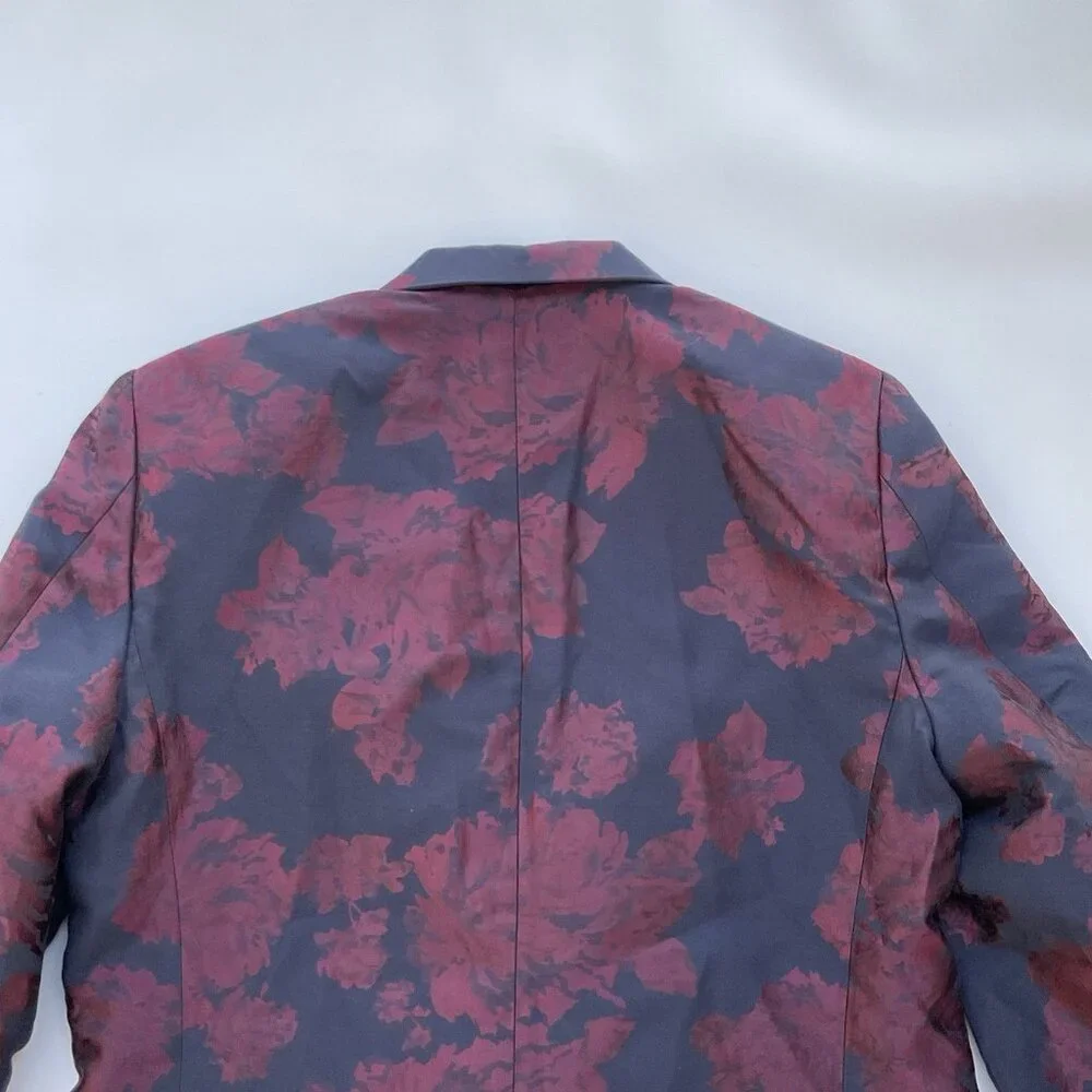 Guess Men’s Jacquard Floral Blazer Allover Floral Printed Size S